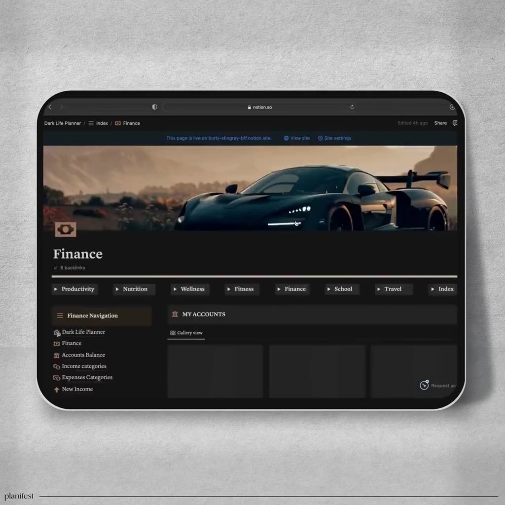 Jual [T0113] Notion Template All in One Dark Mode Life Planner ...