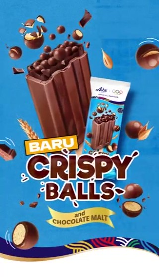 Jual Aice Ice Cream Crispy Balls Es Krim Chocolate Malt Dengan isi Bola ...