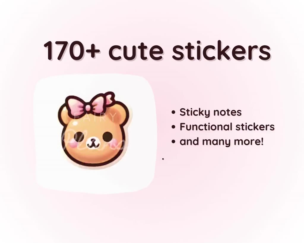 Jual Digital Sticker Pack: 170+ Cute Kawaii Bear Stickers for Goodnotes ...