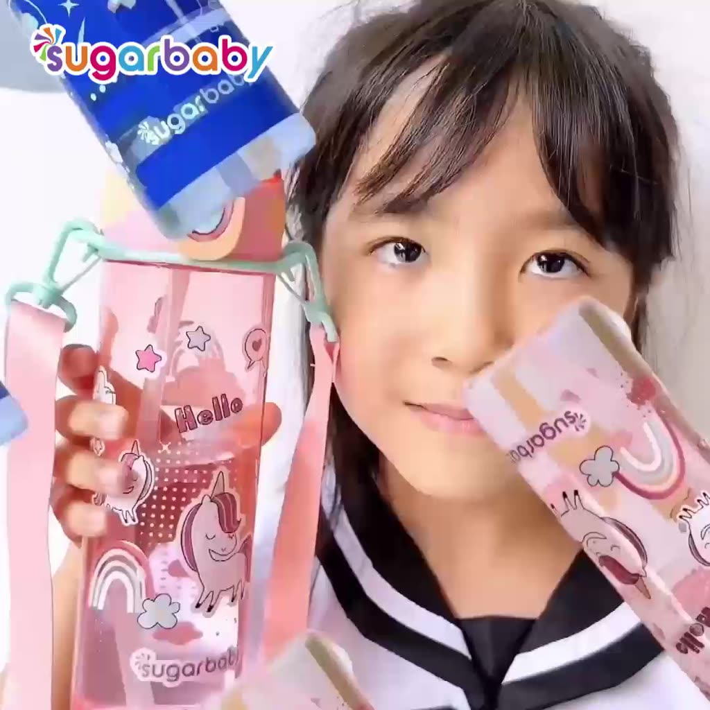 Sugarbaby Tritan Kid Bottle Slim 600 ml botol minum anak BPA free Aman/Sedotan awet/Premium Tritan Eastman Bottle/Botol Laser Printing