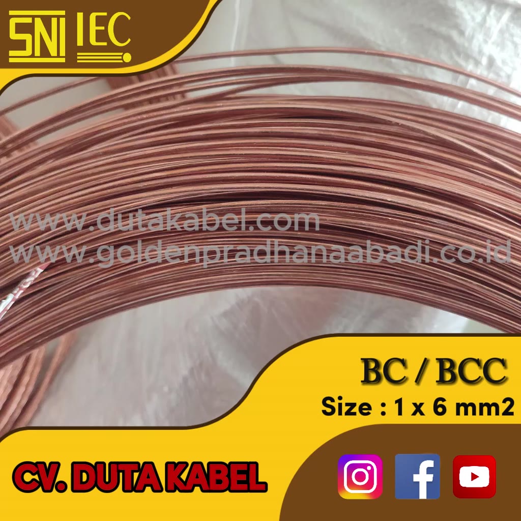 Jual Kabel BC 1x6 mm2/1x6mm2/1 x 6 mm2 FULL (Grounding Wire) Standar ...