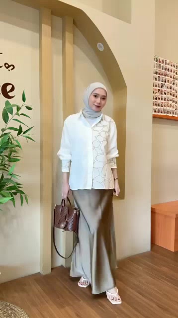 Luisa Shirt Atasan Kemeja Wanita Bordil Premium Kemeja Wanita Aestetic Trend Masakini