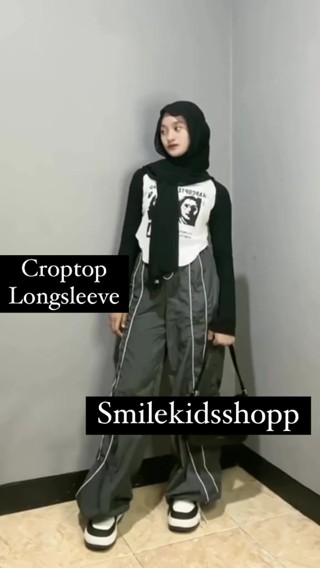 Jual Crop Top Longsleeve Rapcopter Crop Top Longsleeve Wanita Ld P Cm Shopee Indonesia