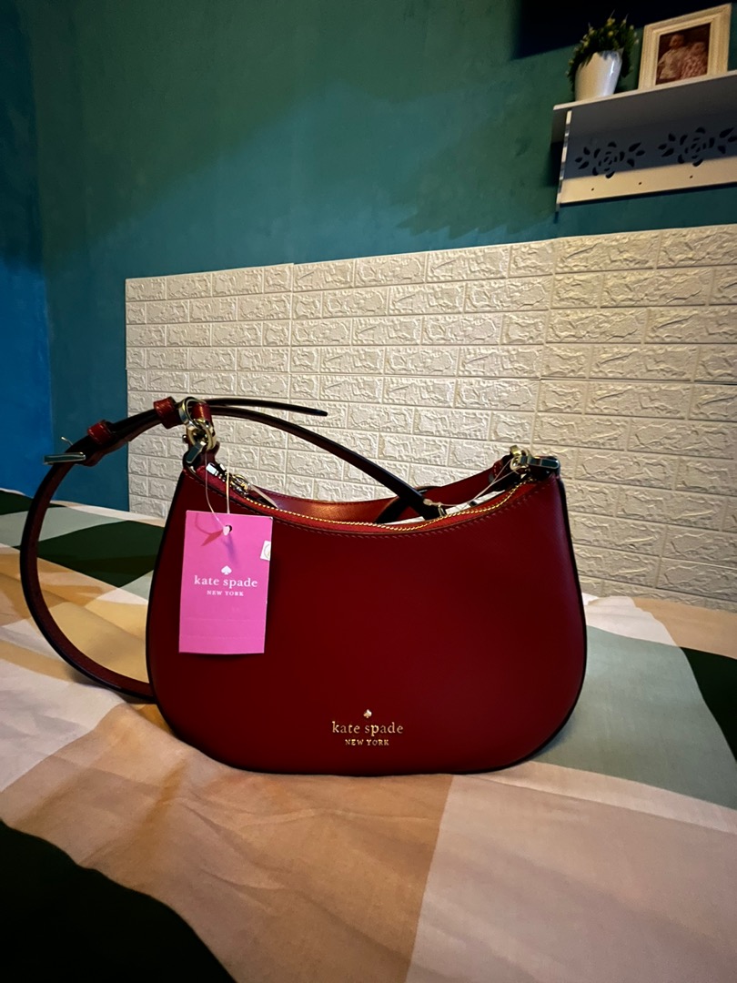 Kate Spade Staci Crossbody Red Currant Saffiano Leather K6043 NWT $299  Retail 196021190087