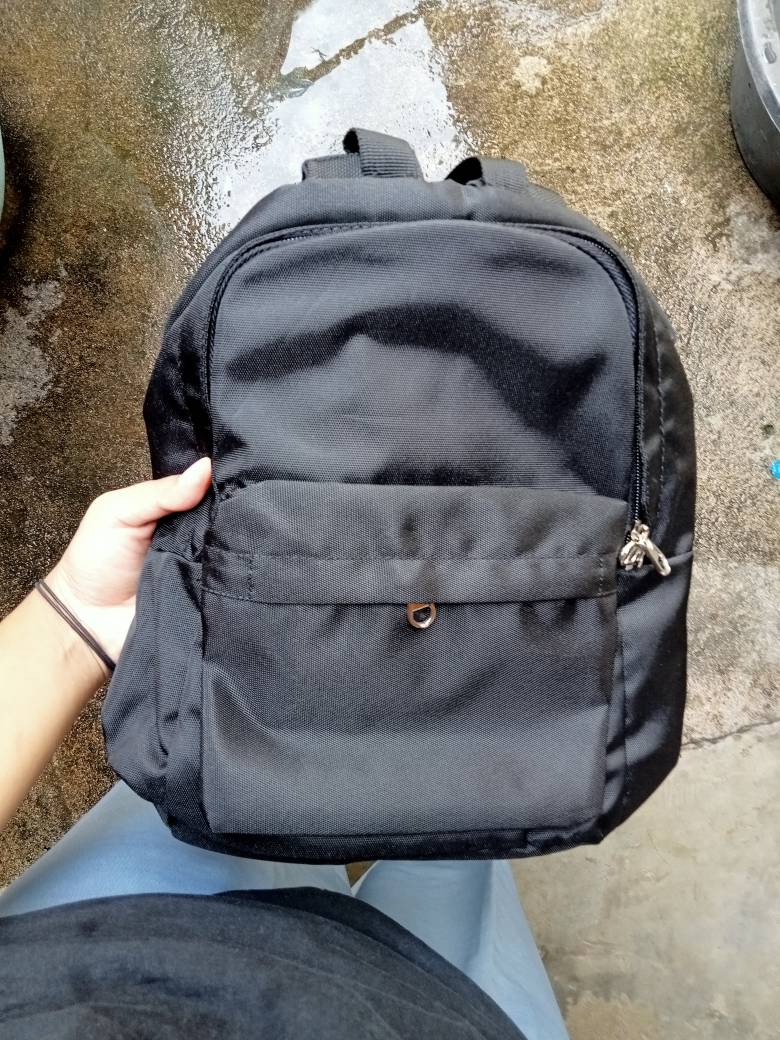 Tas Ransel - Mini Backpack Punggung Bahu Polos Sekolah Travelling Anak -  Hitam