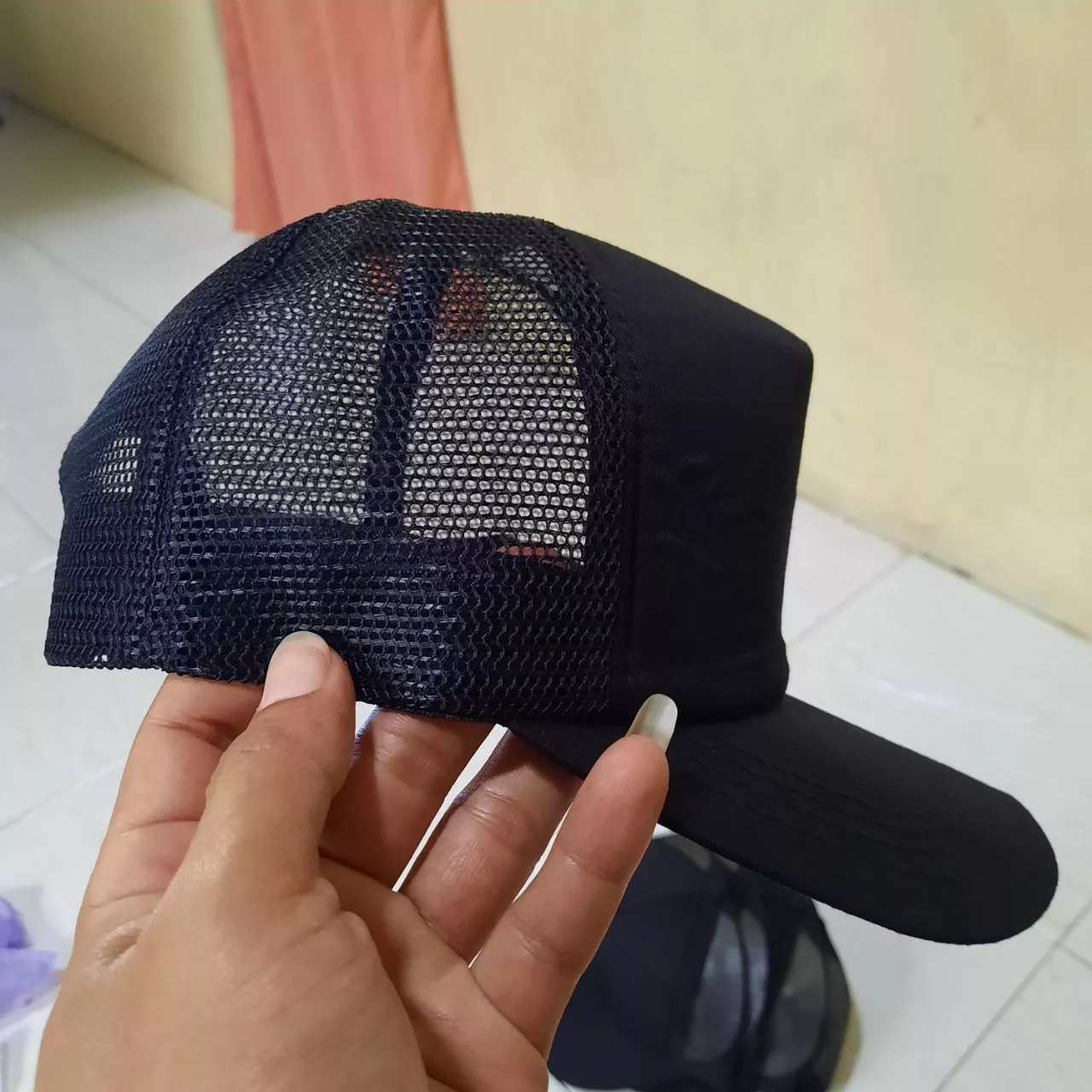 Detail anyaman jaring poliester ventilasi sirkulasi udara