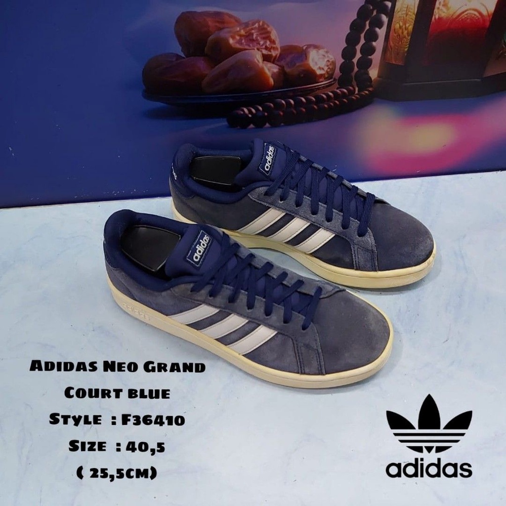 Sneakers Adidas F36410 Neo Grand Court Blue Suede Size 40 5