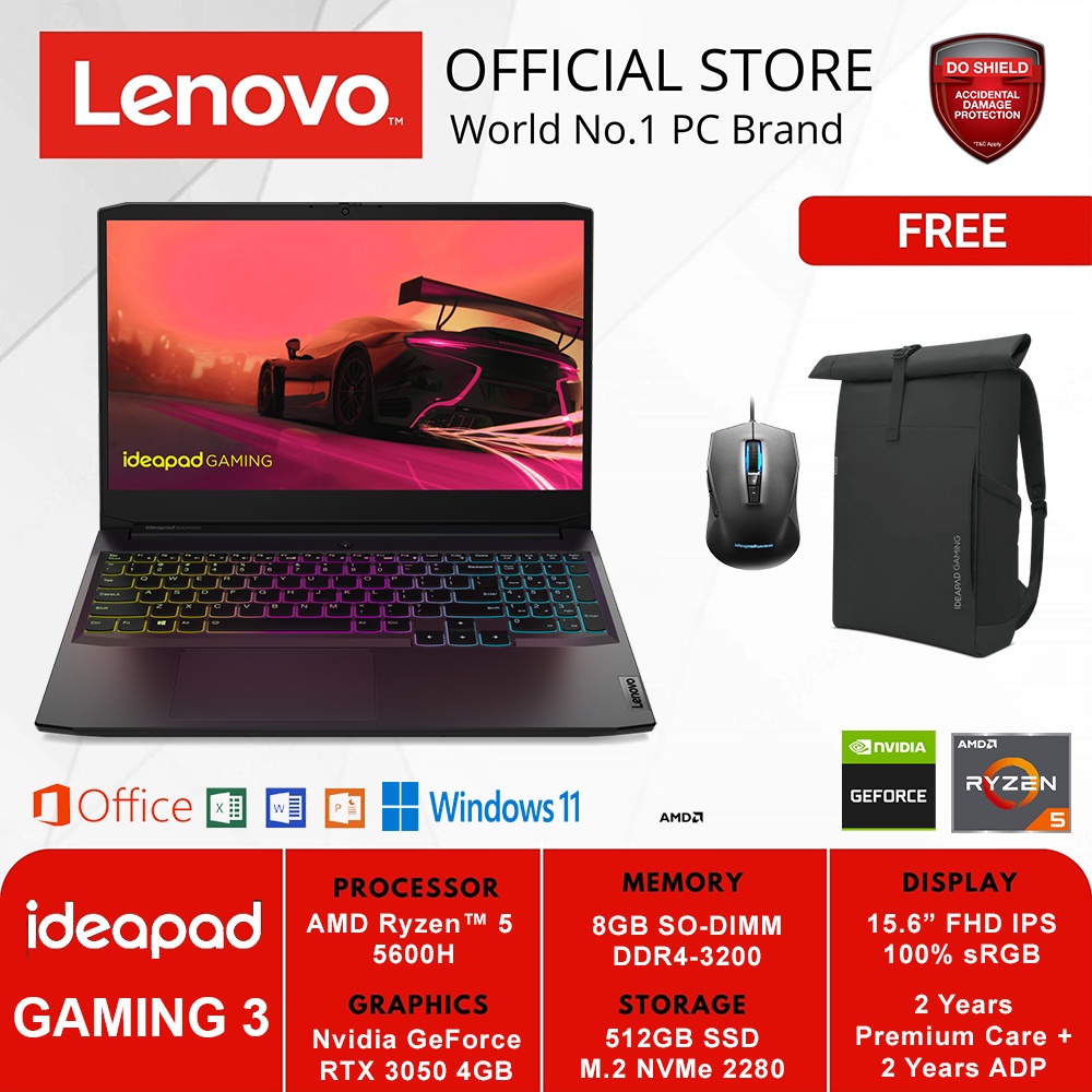 Jual LENOVO IDEAPAD GAMING 3 15ACH6 V0ID RYZEN 5 5600H 8GB 512GB WIN 11 ...
