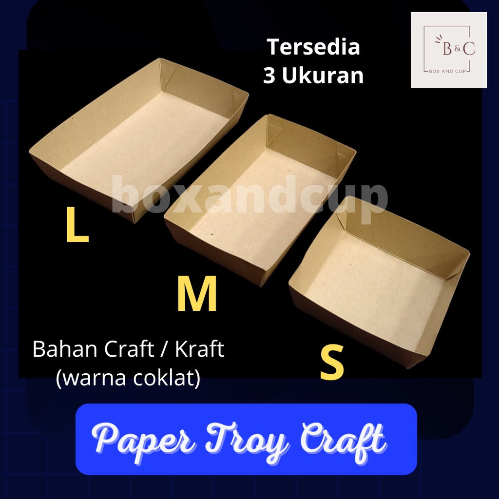 Jual Paper Food Tray Craft/ Wadah / Nampan Makanan Kertas Cokelat Kraft ...