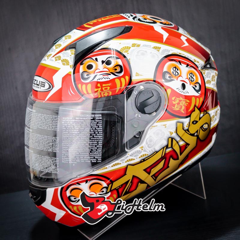 Jual HELM ZEUS ZS 811 AL35 DARUMA WHITE AL35 RED | ZS-811 FULL FACE FREE  DARK VISOR | Shopee Indonesia