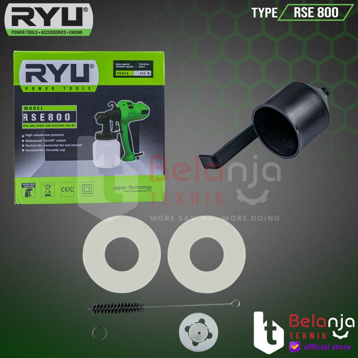 Jual Terlaris Ryu Spray Gun Elektrik Rse 800 450 Watt Alat Penyemprot ...