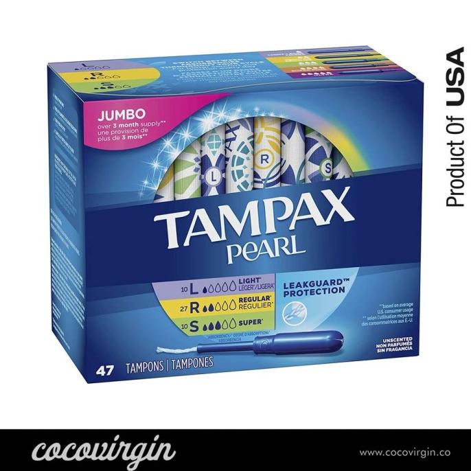 Jual TAMPAX PEARL PLASTIC ASSORTED TAMPONS JUMBO PACK 47PC Shopee