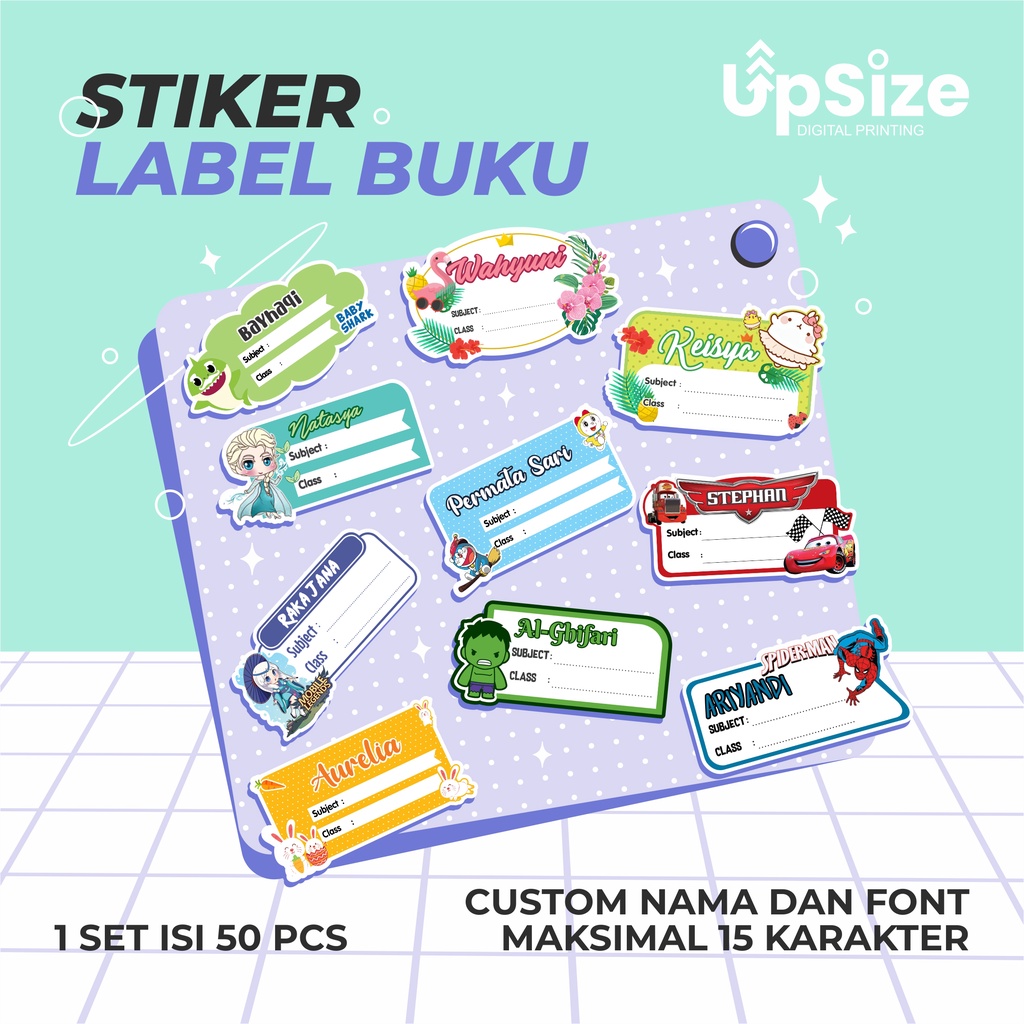 Jual STIKER LABEL BUKU ANAK CUSTOM | Shopee Indonesia
