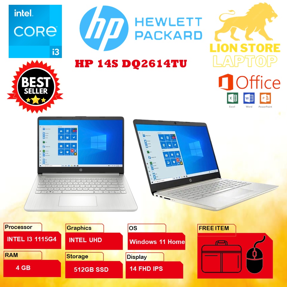 Jual Laptop Slim Baru Hp 14s Dq2614tu Intel Core I3 1115g4 Ram 4gb Ssd 512gb 14 Fhd Ips 9793