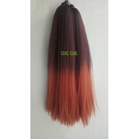 Jual Rambut Cemara ombre merah bata 80cm | Shopee Indonesia