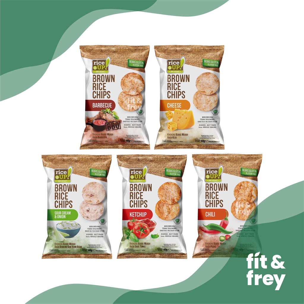 Jual RICE UP Brown Rice Chips 60g - Krekers Beras Merah - Cemilan ...