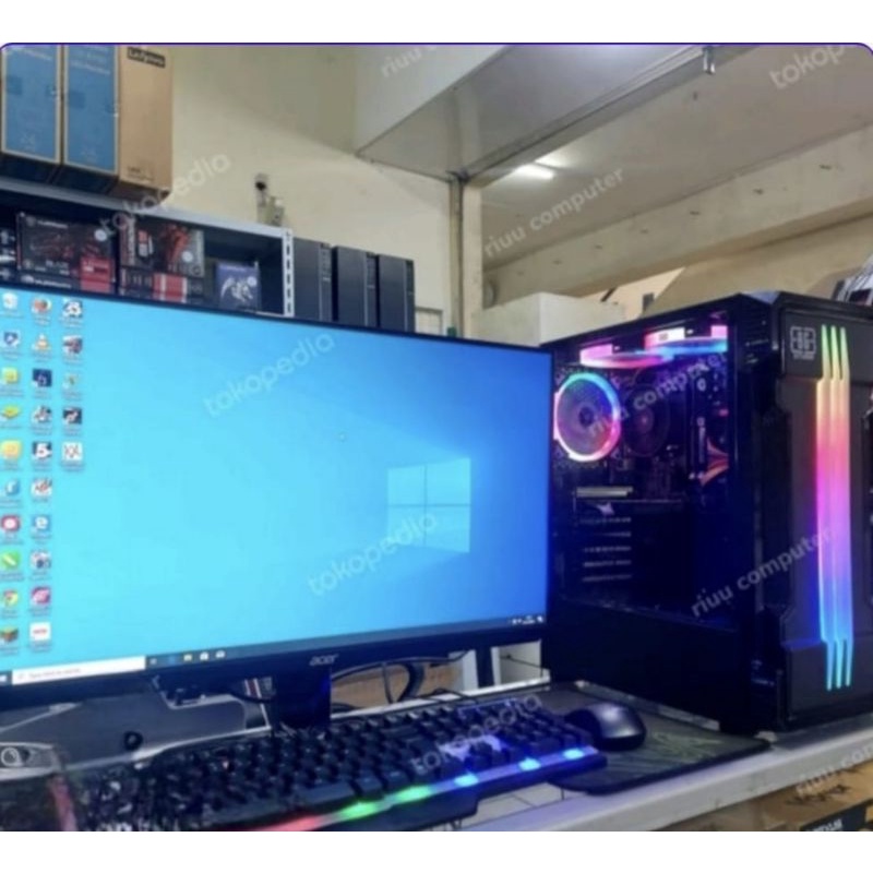 Jual PC Gaming Editing Core I7 Ram 16 Gb Ssd 240 Gb Monitor 24 In Full ...