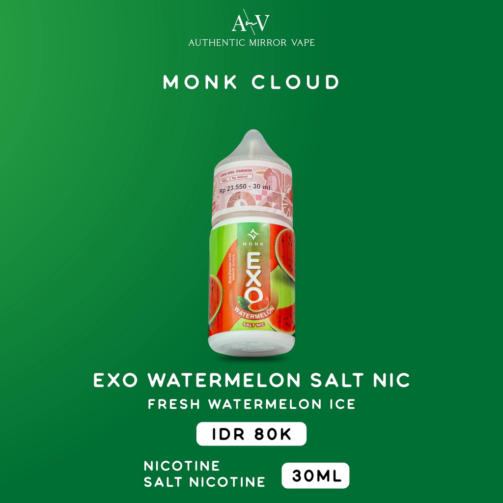 Jual Exo Watermelon Salt Nic 30ML by Monk Cloud Liquid Exo Salts LS