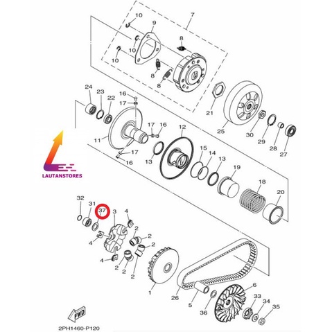 Jual 90201-16817 WASHER PLATE RING BELAKANG RUMAH ROLLER ROLER CVT SOUL ...