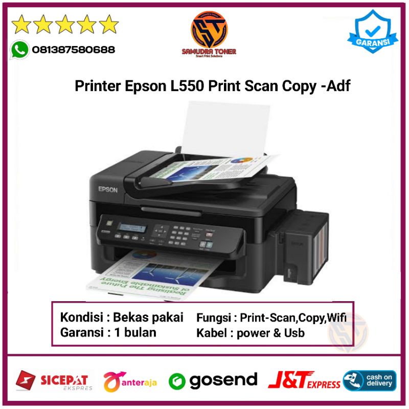 Jual Epson L550 Ink tank Print scan copy fax Adf | Shopee Indonesia