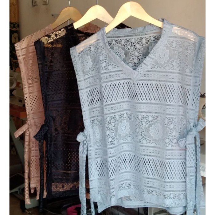 Jual VEST BURKAT TALI PREMIUM / LACE BURKAT ROMPI WANITA | Shopee Indonesia