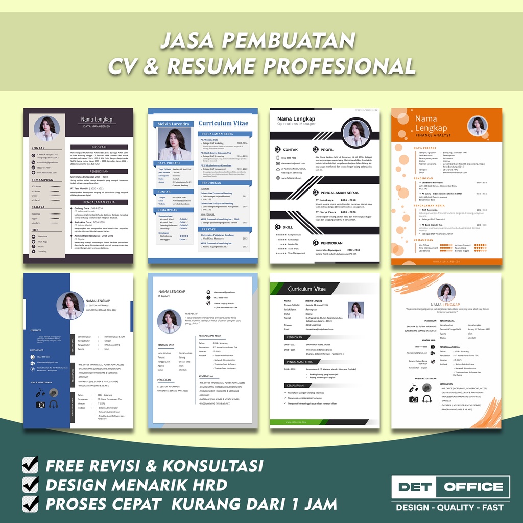 Jual JASA PEMBUATAN CV / CURRICULUM VITAE / RESUME / SURAT LAMARAN ...