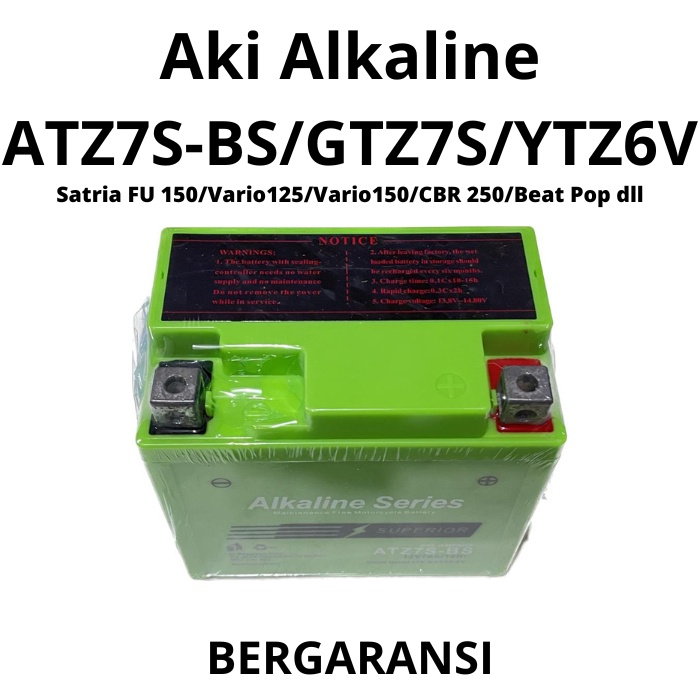 Jual Aki Motor Alkaline ATZ7S-BS GTZ7S YTZ6V 12V 7Ah Satria FU 150