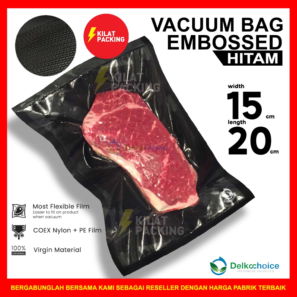 Jual Plastik Vacuum Vacum Bag Embossed Plastik Vakum Makanan Emboss Hitam Cm X Cm