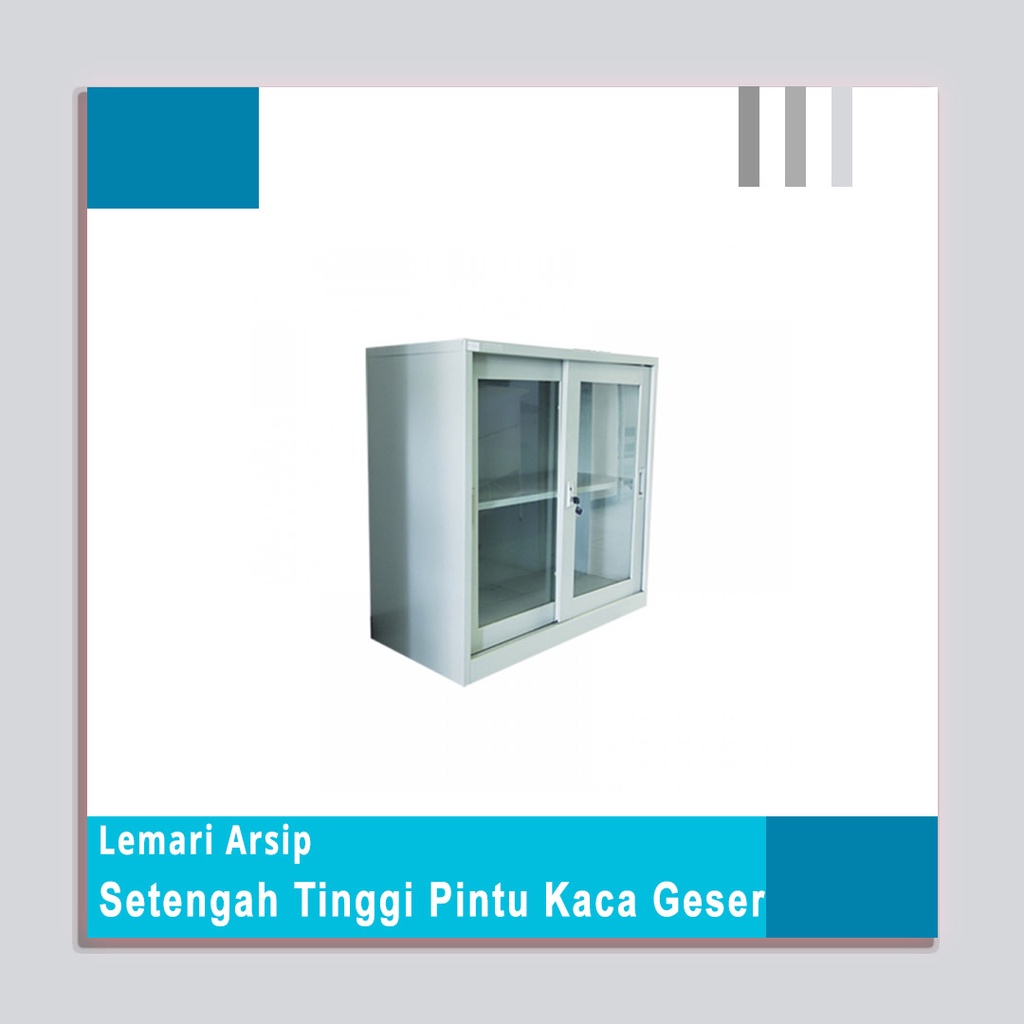 Jual Lemari Arsip Setengah Tinggi Pintu Kaca Geser Shopee Indonesia