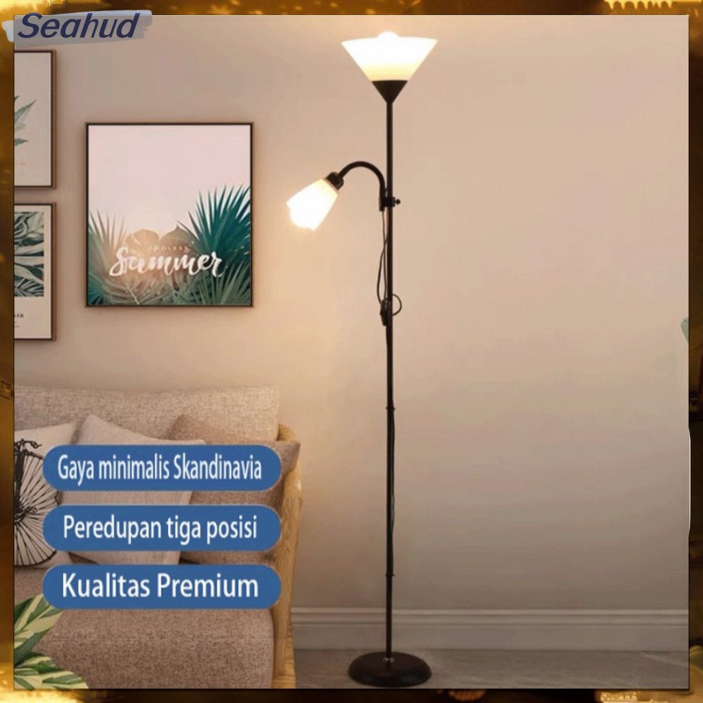 Jual Lampu Lantai Berdiri Double Lamp Lampu Standing Hias Ruang Tamu