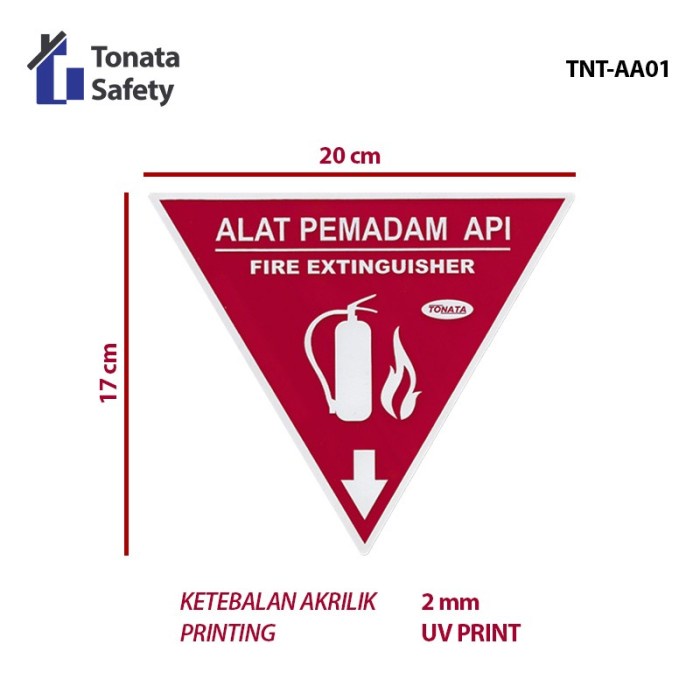 Jual TONATA LABEL SEGITIGA APAR MERAH RAMBU ALAT PEMADAM API RINGAN ...