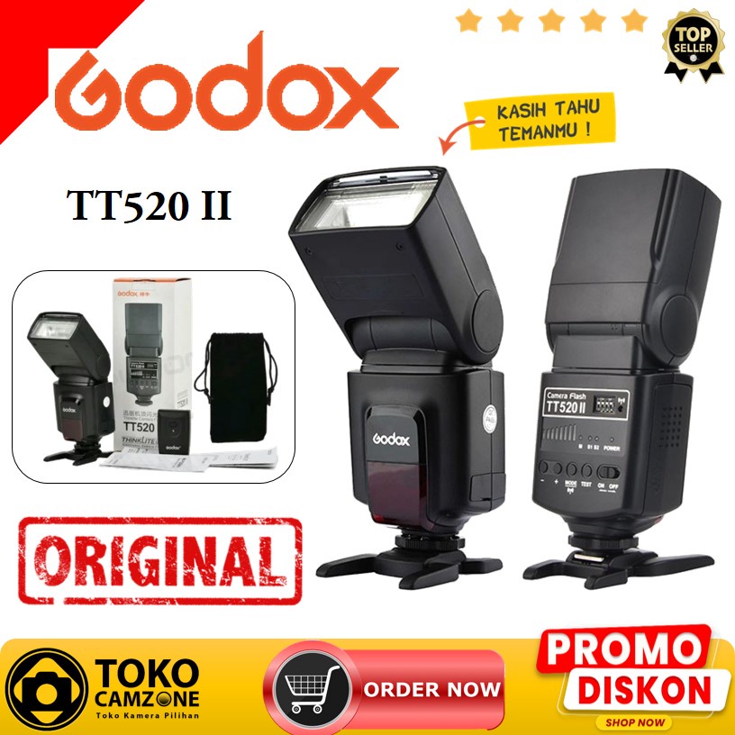 Jual Godox TT520 II Camera Flash + Trigger | Shopee Indonesia