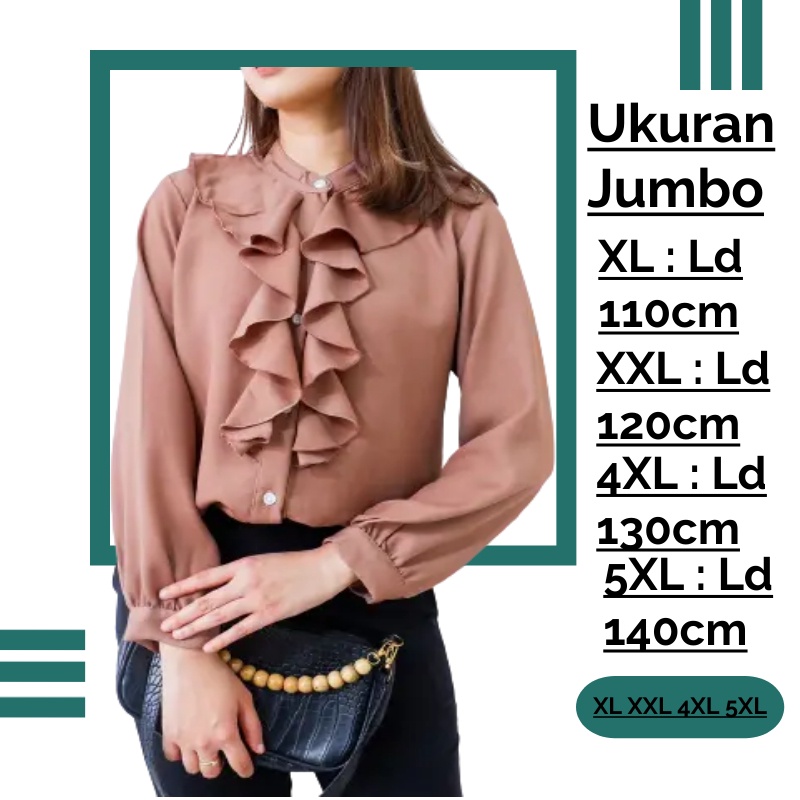 Jual Kemeja Jumbo Wanita Terbaru Korean Style Atasan Kemeja Jumbo Terbaru Xxl Ld 120 Baju 7126