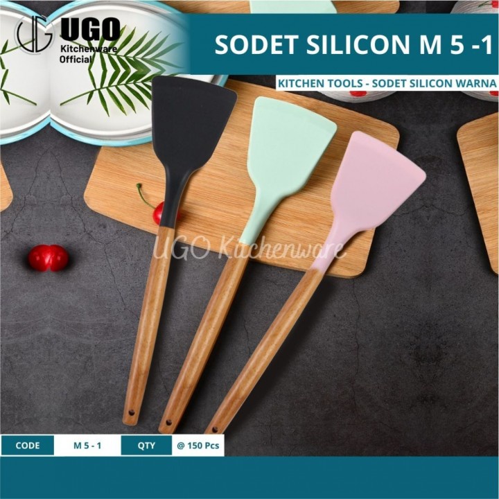 Jual Spatula sodet silikon gagang kayu Shopee Indonesia