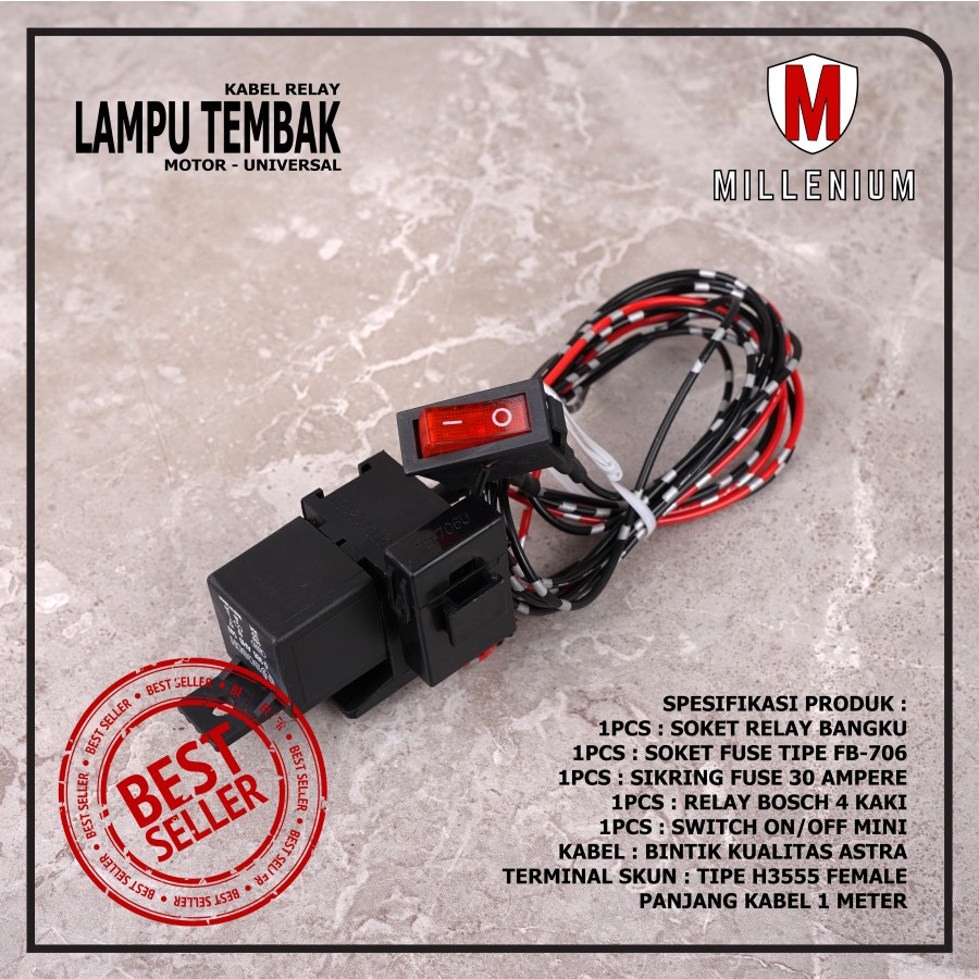 Jual Kabel Relay Set Lampu Foglamp Lampu Tembak Motor Dengan Relay