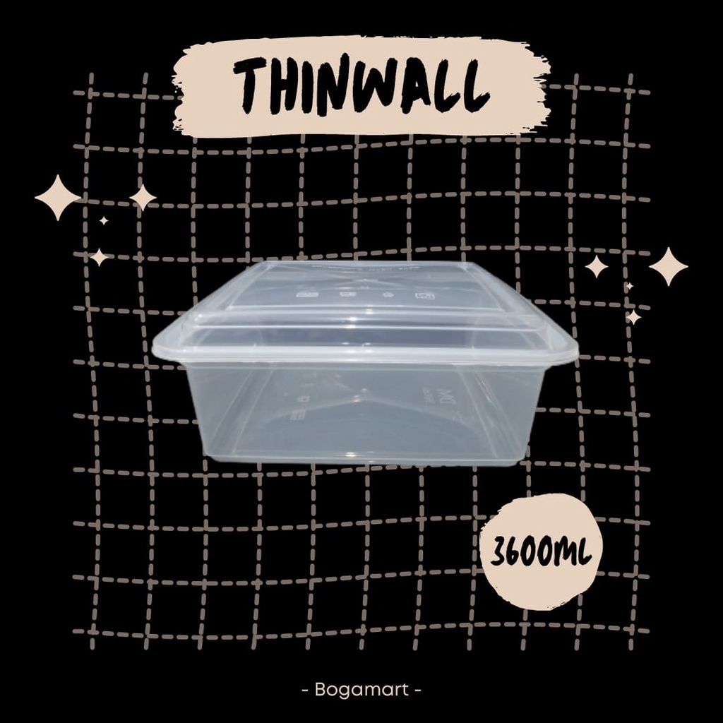 Jual Thinwall DM Square 3600ml / Food Container / Packaging Makanan ...