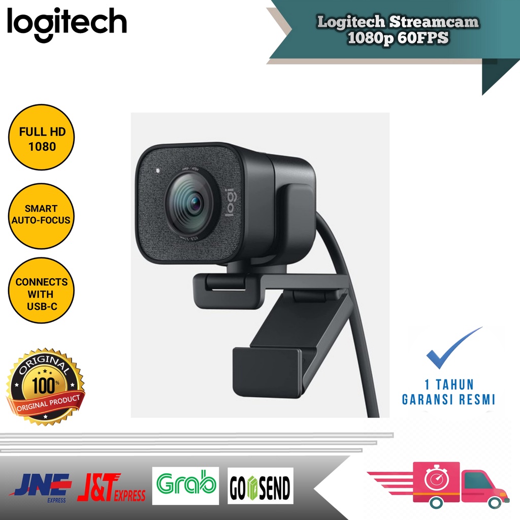 Jual Logitech StreamCam Stream Cam Full HD 60FPS USB-C Webcam Garansi ...