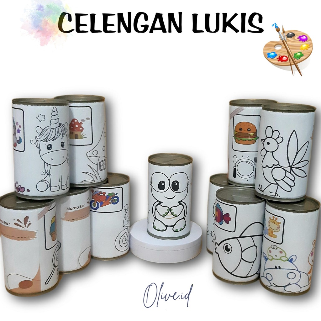 Jual CELENGAN LUKIS EDUKASI MEWARNAI CELENGAN CUSTOM GAMBAR, TULISAN