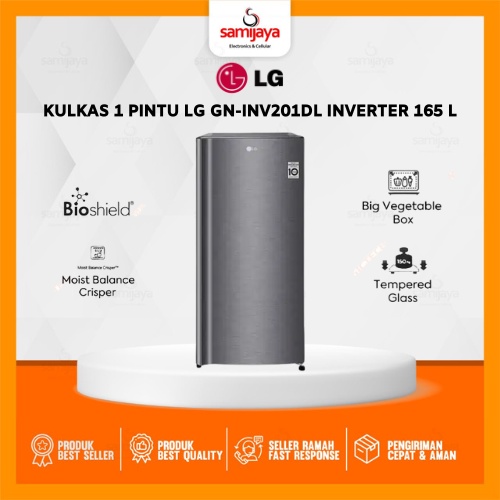 Jual KULKAS 1 PINTU LG GN-INV201DL 201DL 165 LITER BERGARANSI | Shopee