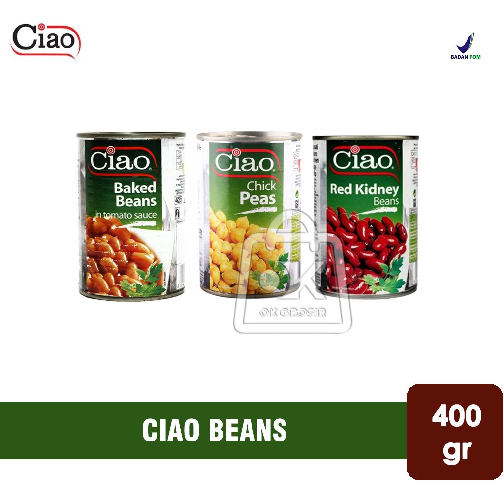 Jual Kacang Merah Kaleng CIAO / Chick Peas / Baked Beans (Kaleng 400gr