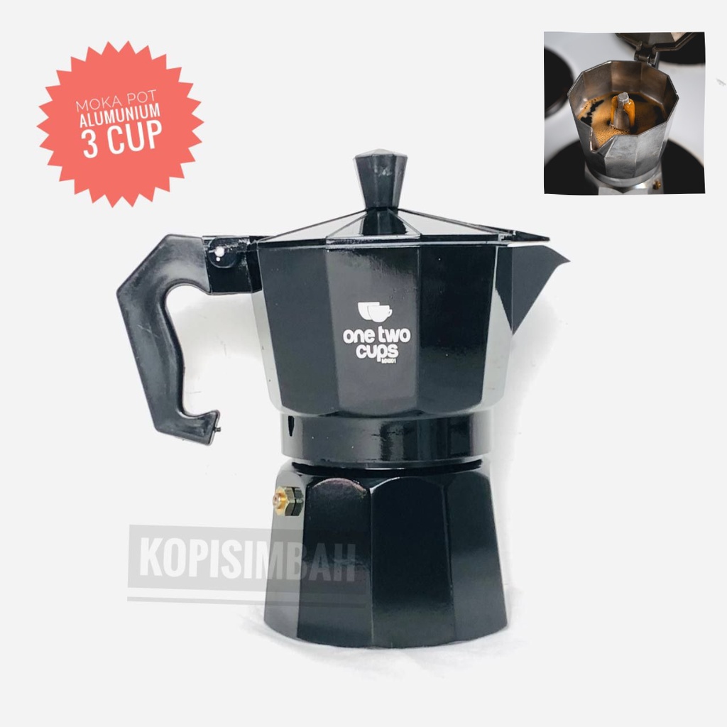 Jual Mokapot 3 Cups Black Espresso Coffee Maker Mocapot Alat Seduh Kopi