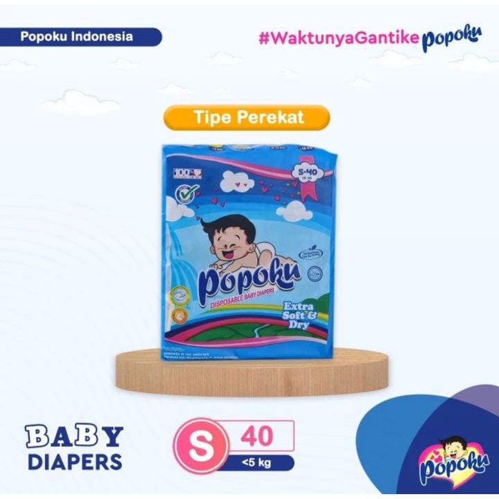 Jual Popoku Baby Diapers Perekat S-40 | Shopee Indonesia