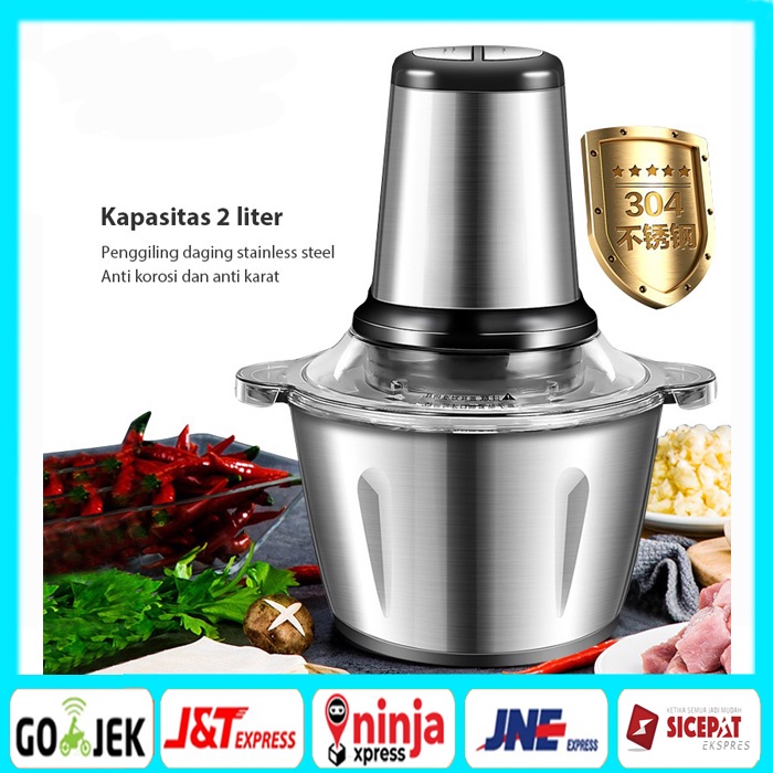 Jual [ORIGINAL] BLENDER DAGING STAINLESS 2L / CHOPPER BLENDER DAGING ...