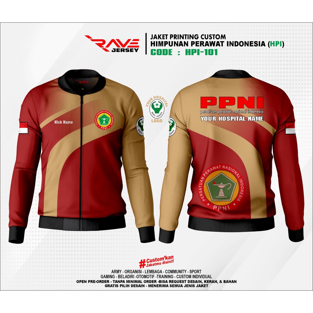 Jual JAKET HPI HIMPUNAN PERAWAT INDONESIA FULL PRINTING SUBLIMATION ...