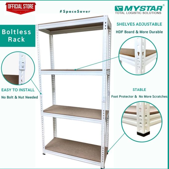 Jual Rak besi boltless 4 susun MYSTAR MDF BS5000E | Shopee Indonesia