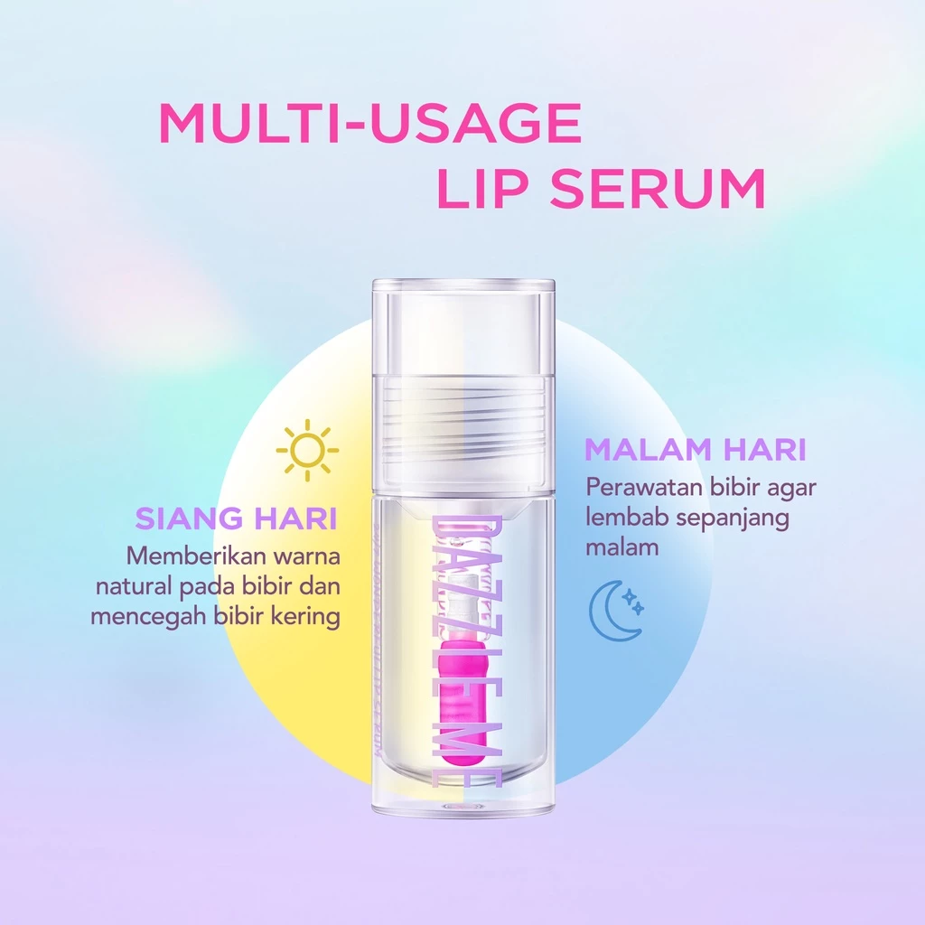 Serum Bibir Dazzle Me 24/7 Pencerah dan Melembapkan Tahan Lama dan Hydrating