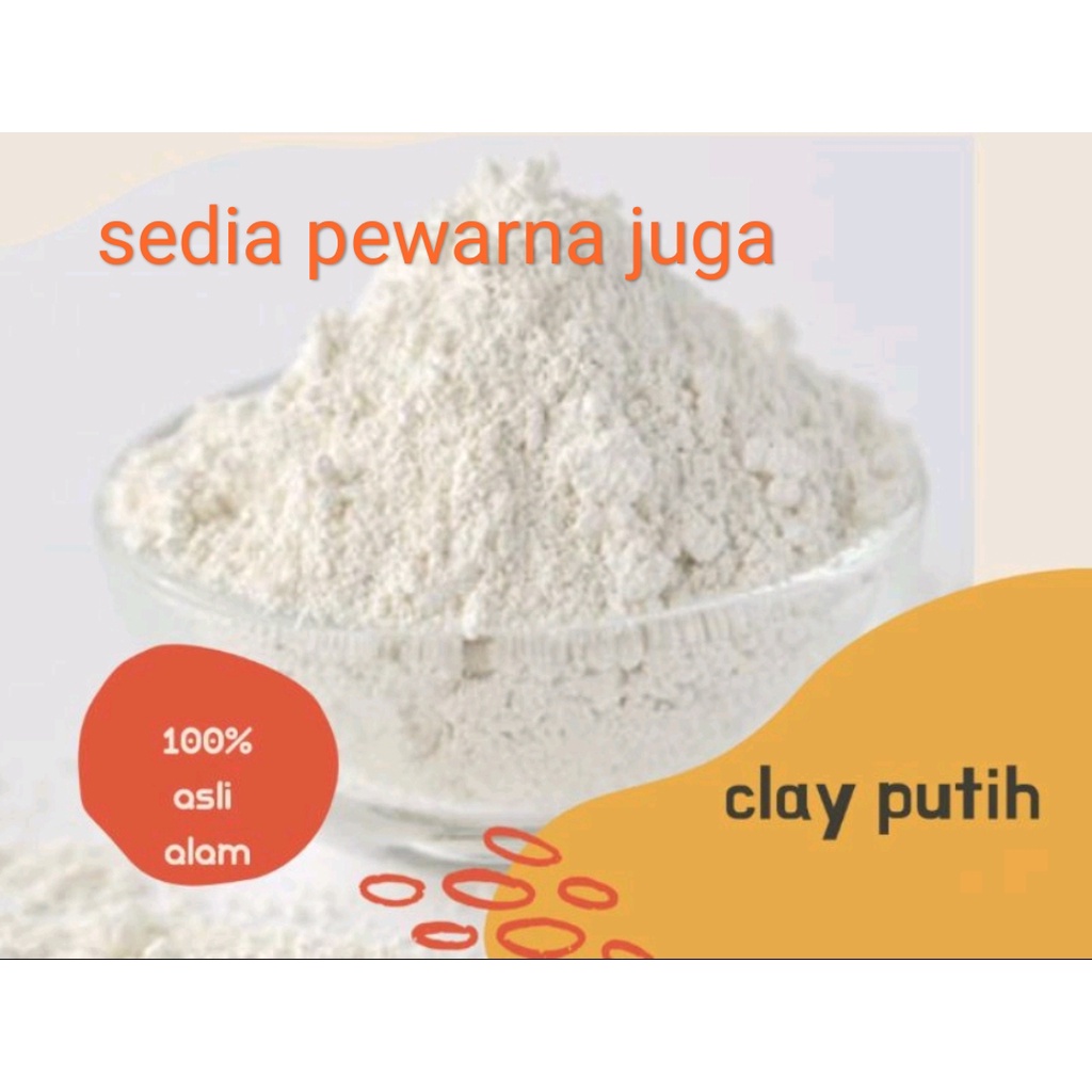 Jual das serbuk tanah liay putih clay 1 kg / 500 gram dan teman nya ...
