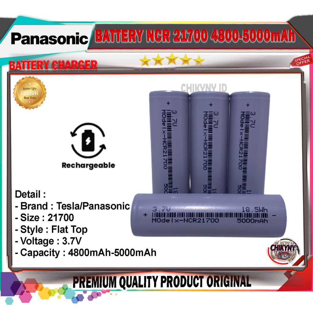 Jual BATTERY TESLA PANASONIC NCR 21700 5000MAH ORIGINAL PANASONIC