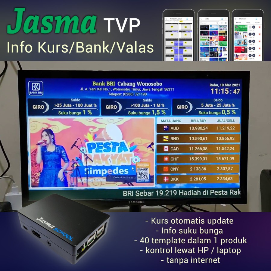 Jual Papan info kurs dan valas digital untuk bank / money changer / BPR ...