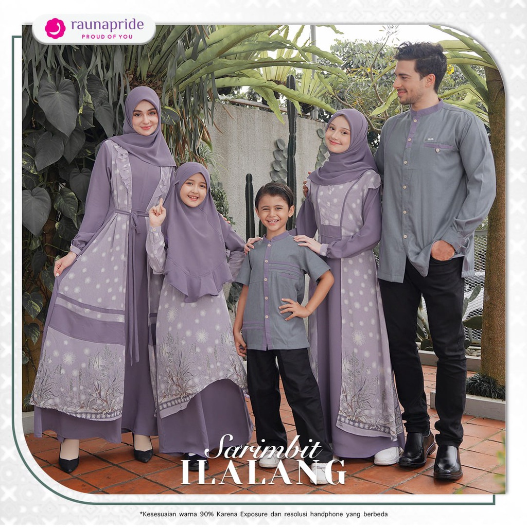 Jual Sarimbit Rauna Ilalang Purple Sarimbit Keluarga Terbaru 2024 Baju